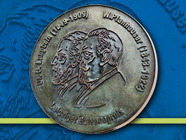 Medaille Galvanopreis auf blauem Grund